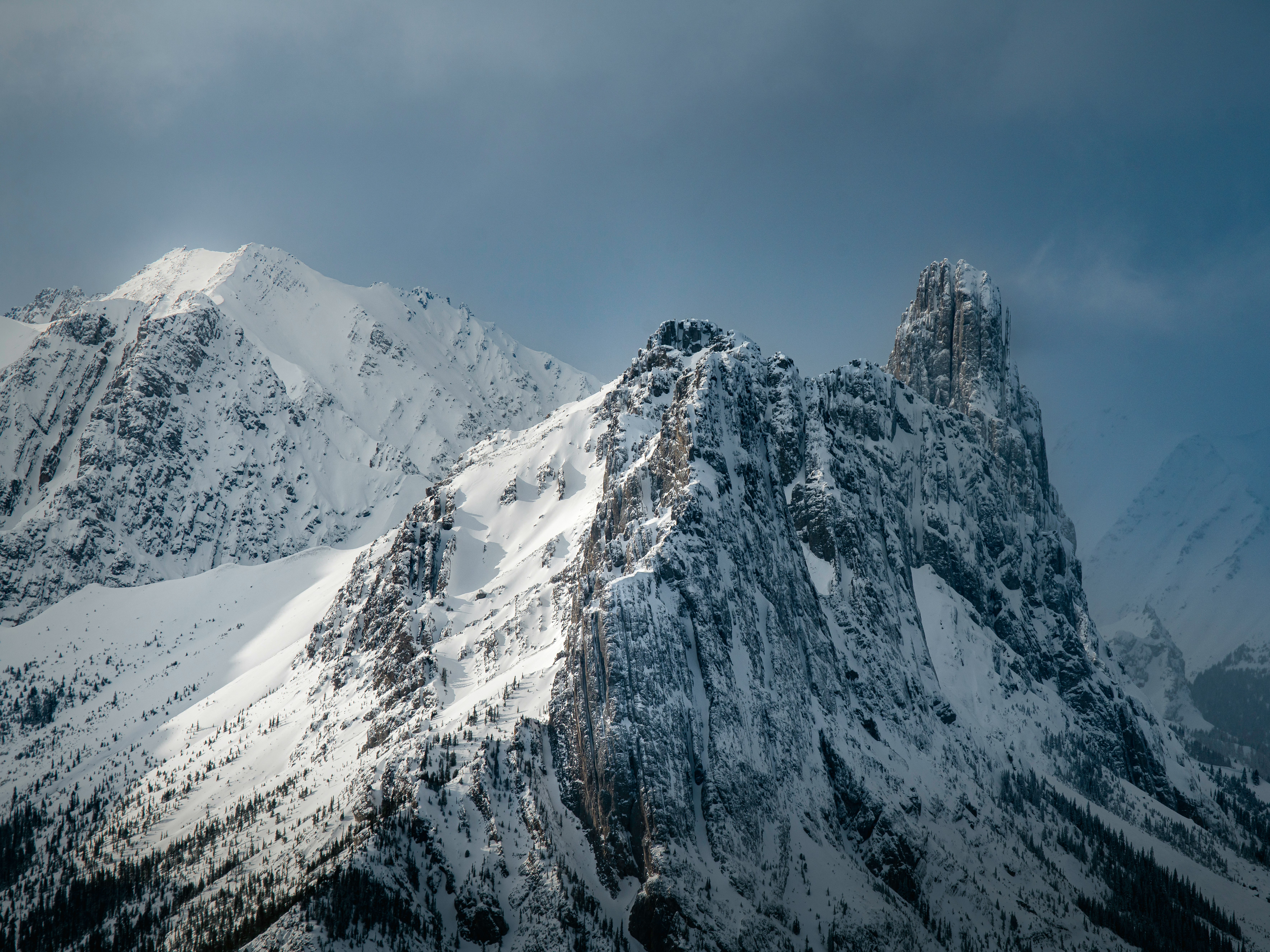 Majestic dark mountain peaks
